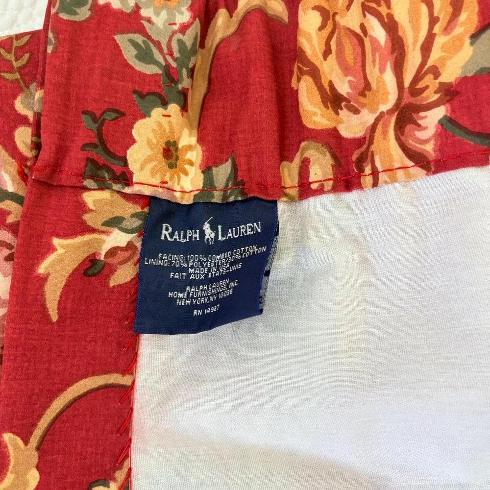 Ralph Lauren Danielle Marseilles Drapery Panel (1)Red English Rose‎ Made in USA